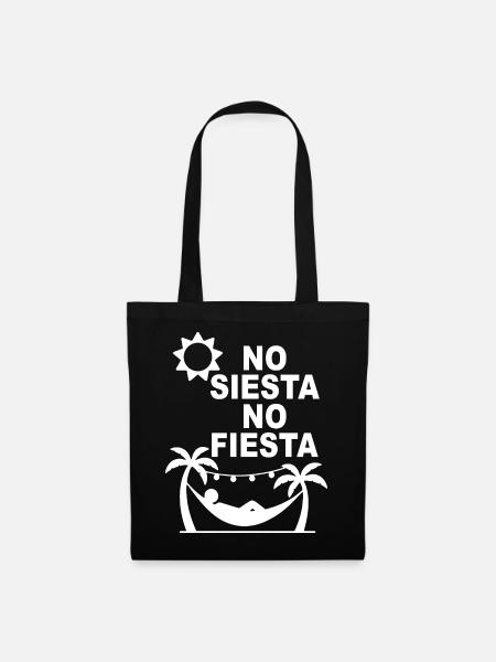No Siesta No Fiesta – lustiges spanisches Partydesign - Stoffbeutel - Schwarz