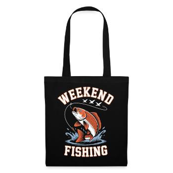 Weekend Fishing Splash T-shirt Design - Tote Bag - black - Front