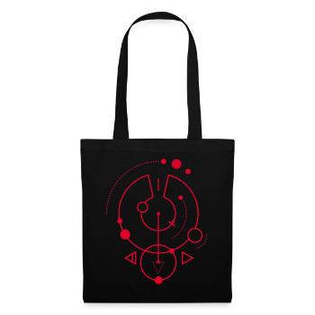 Rotes geometrisches Symbol - Stoffbeutel - Schwarz - Vorne
