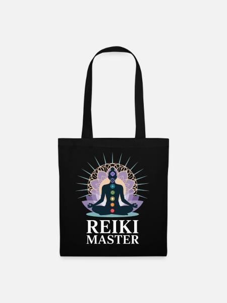 Reiki Master Chakra Energie Ganzheitlich - Stoffbeutel - Schwarz