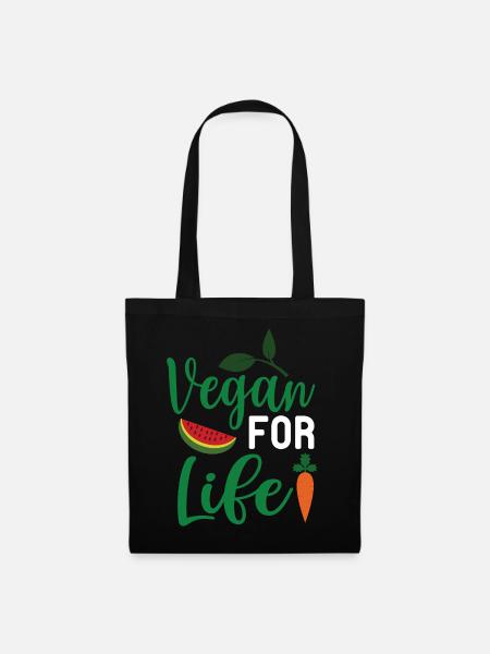 Vegan fürs Leben - Stoffbeutel - Schwarz