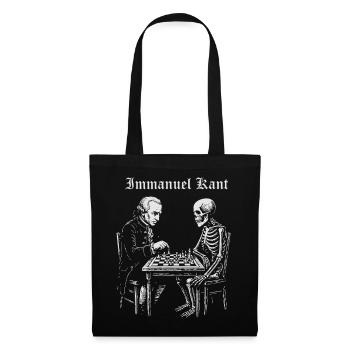 Kant und Skelett Schachduell - Stoffbeutel - Schwarz - Vorne