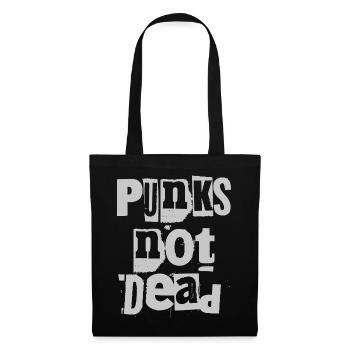 Punks Not Dead Grunge Typografie - Stoffbeutel - Schwarz - Vorne