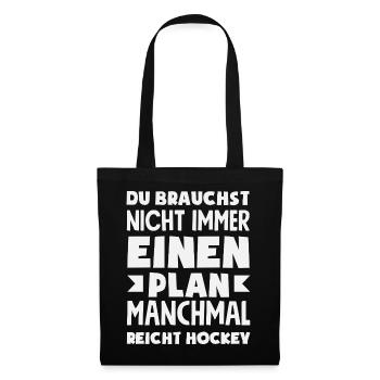 Lustiges Hockey Hockeyspieler Geschenk - Stoffbeutel - Schwarz - Vorne