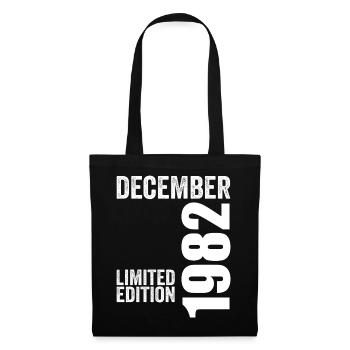 Cadeau Anniversaire Rétro - Décembre 1982 - Sac en tissu - noir - Devant