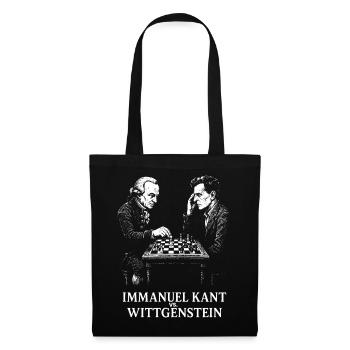 Kant vs Wittgenstein Chess Duel - Tote Bag - black - Front