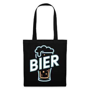 Bier - Cool Beer Logo - Stoffbeutel - Schwarz - Vorne