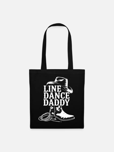 Cowboy Line Dance Daddy Motiv - Stoffbeutel - Schwarz