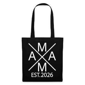 Mama 2026 stolze Mama Est. 2026 Muttertagsgeschenk - Stoffbeutel - Schwarz - Vorne