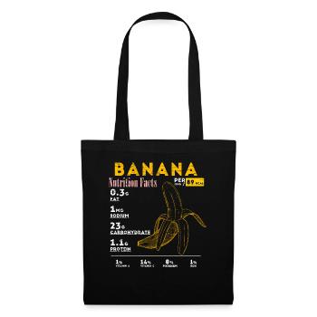Amant de la banane, Informations nutritionnelles sur la banane, Végétarien - Sac en tissu - noir - Devant