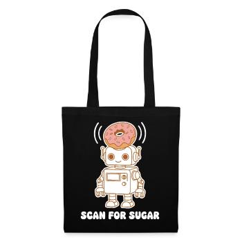 Donut-Roboter: Scan for Sugar - Stoffbeutel - Schwarz - Vorne