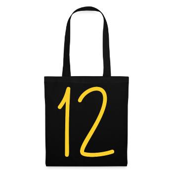 12 - Stoffbeutel - Schwarz - Vorne