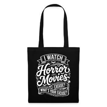 Je regarde des films d’horreur - Sac en tissu - noir - Devant