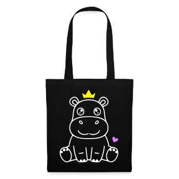 Hippopotame avec le prince héritier Princesse - Sac en tissu - noir - Devant