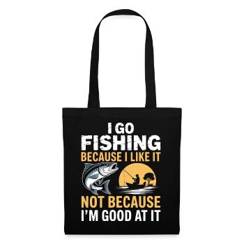Je vais pêcher parce que j’aime ça - Sac en tissu - noir - Devant