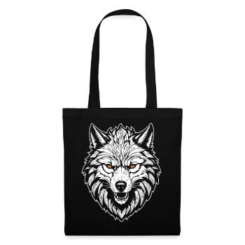 Loup - Sac en tissu - noir - Devant