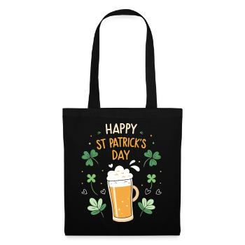 St. Patrick's Day foam beer and clovers - Tote Bag - black - Front