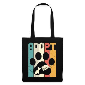 Adopt cat - Stoffbeutel - Schwarz - Vorne