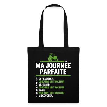 Ma journée parfaite conduire un tracteur - Sac en tissu - noir - Devant