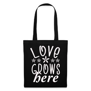 Love grows here Flowers Typography - Tote Bag - black - Front