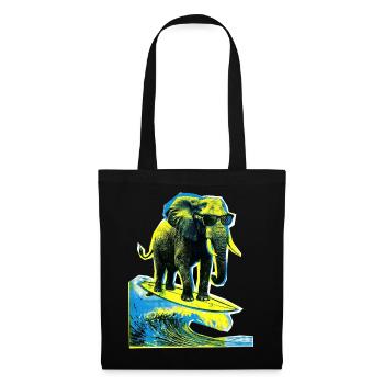 Elephant Surfer - Tote Bag - black - Front