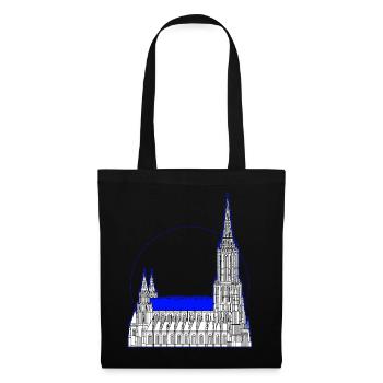 Ulm Motiv 4 Münster Line Art – Minimal Skyline - Stoffbeutel - Schwarz - Vorne