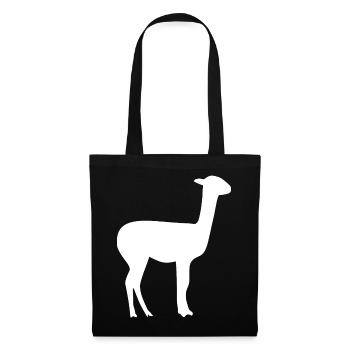 Lama - Stoffbeutel - Schwarz - Vorne