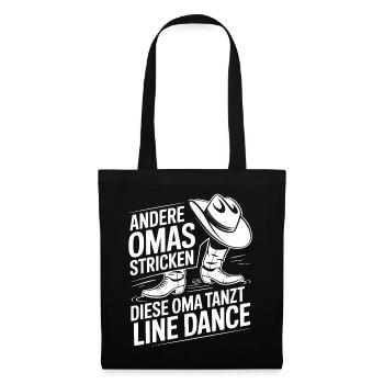 Oma tanzt Line Dance - Stoffbeutel - Schwarz - Vorne