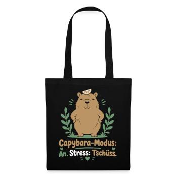 Capybara-Modus — Stress hat Tschüss gesagt - Stoffbeutel - Schwarz - Vorne