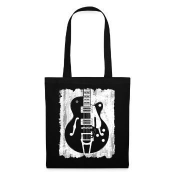 Graffiti-Gitarren-Silhouette - Stoffbeutel - Schwarz - Vorne
