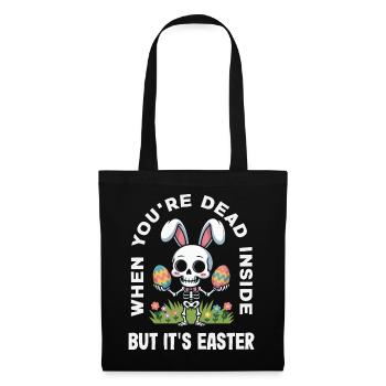 Frohe Ostern Süßer Osterhase Eiersuche Ostereier - Stoffbeutel - Schwarz - Vorne