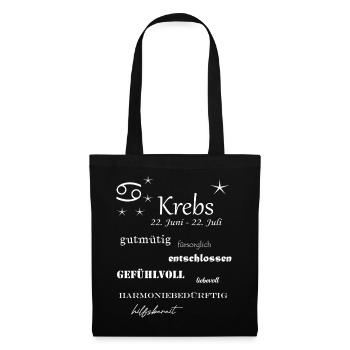 Krebs_Sternzeichen - Stoffbeutel - Schwarz - Vorne