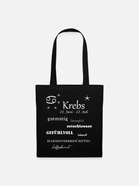 Krebs_Sternzeichen - Stoffbeutel - Schwarz
