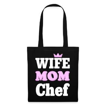 Wife Mom Chef - Design statement pour les mamans - Sac en tissu - noir - Devant