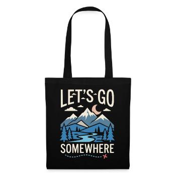Hiking - Outdoor Adventure - Let's Go Somewhere - Tote Bag - black - Front