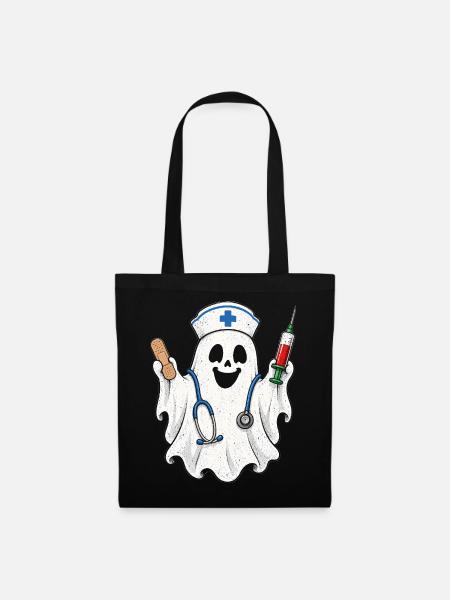 Krankenschwester Krankenpfleger Halloween - Stoffbeutel - Schwarz