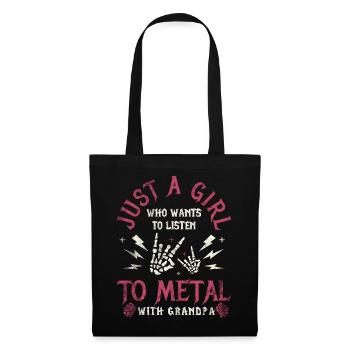 Une fille Metal Baby avec Grand-père Rock Baby - Sac en tissu - noir - Devant