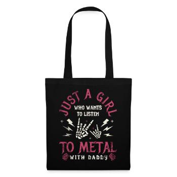 Metal Baby Girl With Daddy Rock Family - Tote Bag - black - Front