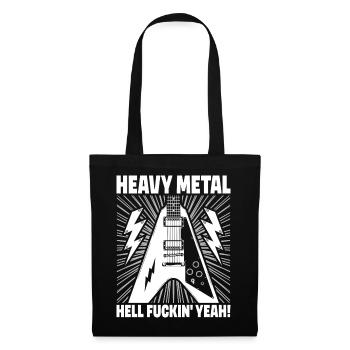 Heavy Metal Hell yes Gitarrenkunst - Stoffbeutel - Schwarz - Vorne