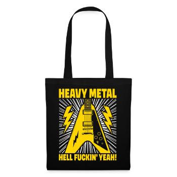 Heavy Metal Hell yes Gitarrenkunst - Stoffbeutel - Schwarz - Vorne