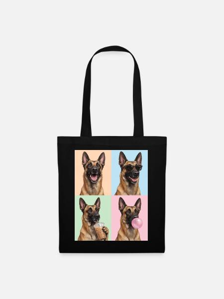 Hunde Belgian Malinois Hund - Stoffbeutel - Schwarz