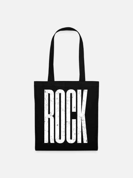Rock Bold Distressed Typografie - Stoffbeutel - Schwarz