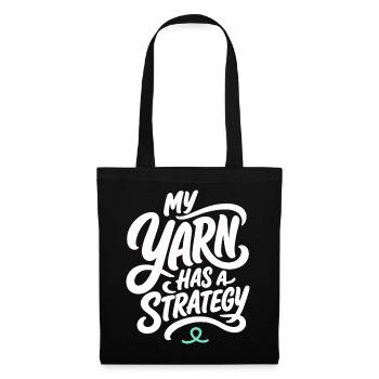 Handarbeit – My Yarn Has a Strategy - Stoffbeutel - Schwarz - Vorne