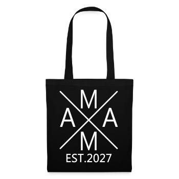 Mama est. 2027 Mutter 2027 Erstes Mal Mama 2027 - Stoffbeutel - Schwarz - Vorne