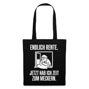 Endlich Rente Jetzt hab ich Zeit zum Meckern - Stoffbeutel - Schwarz - Vorne