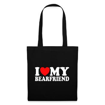 J'Aime Mon Petit Ami Ours - Sac en tissu - noir - Devant