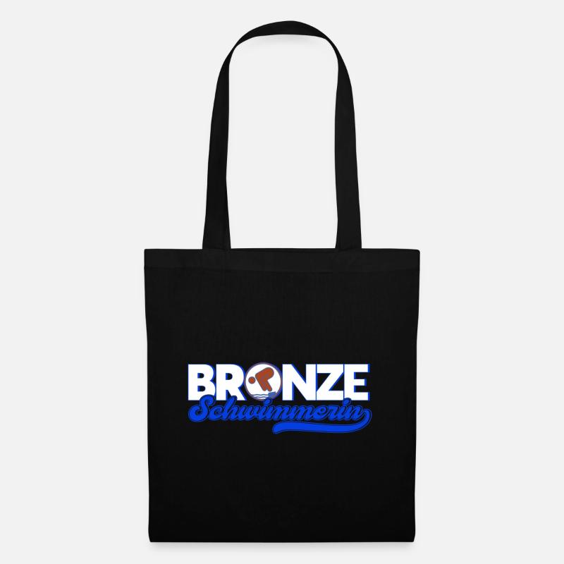 Schwimmprüfung Schwimmer Bronze Geschenk - Stoffbeutel - Schwarz