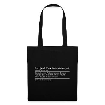 Definition Fachkraft für Arbeitssicherheit - Stoffbeutel - Schwarz - Vorne