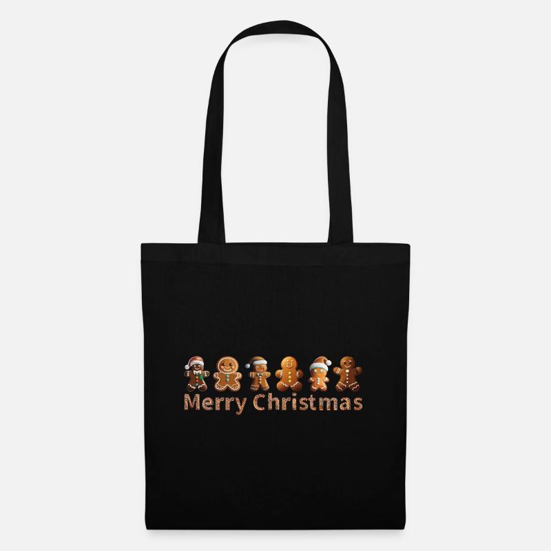 Merry Christmas Lebkuchenmännchen - Stoffbeutel - Schwarz