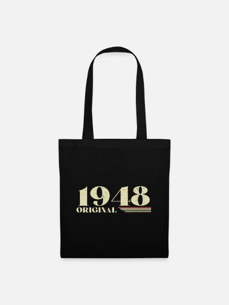 Original 1948 Jahrgang 1948 Geburtstag 1948 Retro - Stoffbeutel - Schwarz